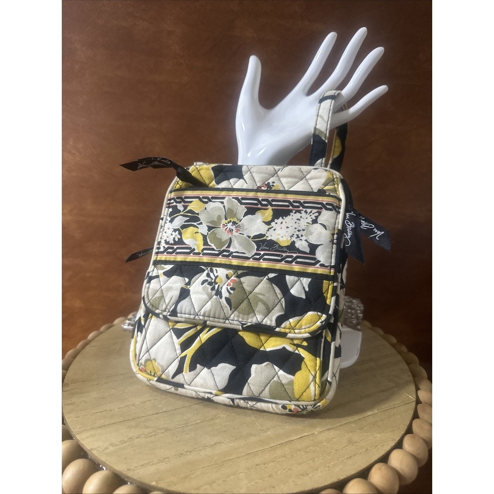 VERA BRADLEY Mini Hipster Crossbody Purse - DOGWOOD Black & Yellow